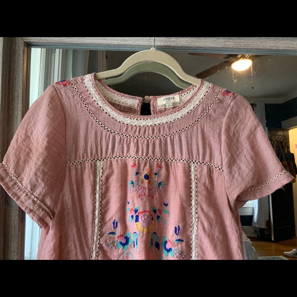 Umgee Pink Floral Embroidered Dress